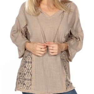 BOHO CROCHET TUNIC HOODIE